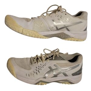 Womens ASICS GEL CHALLENGER 12 Sports Sneakers White And Silver Size 8.5